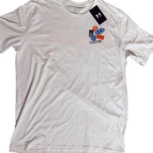Under Armour White Tee Global Sticker SS Size XL